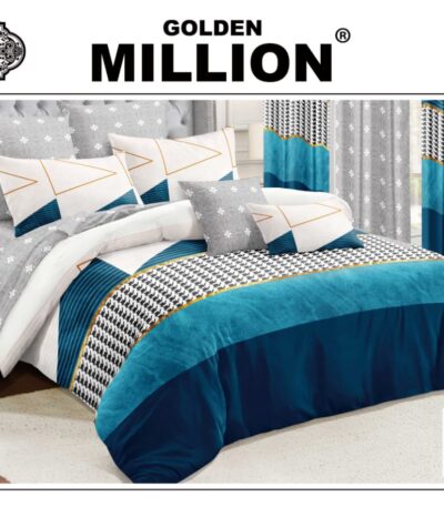 ClassySouq-shop-Golden-Million-Bedsheet-Set-with-Curtains-Super-Soft-White -100% Cotton